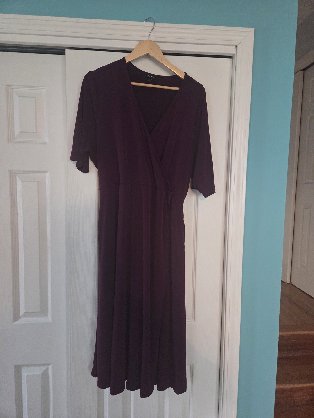 Torrid Plum Wrap-Front Midi Dress Size 2